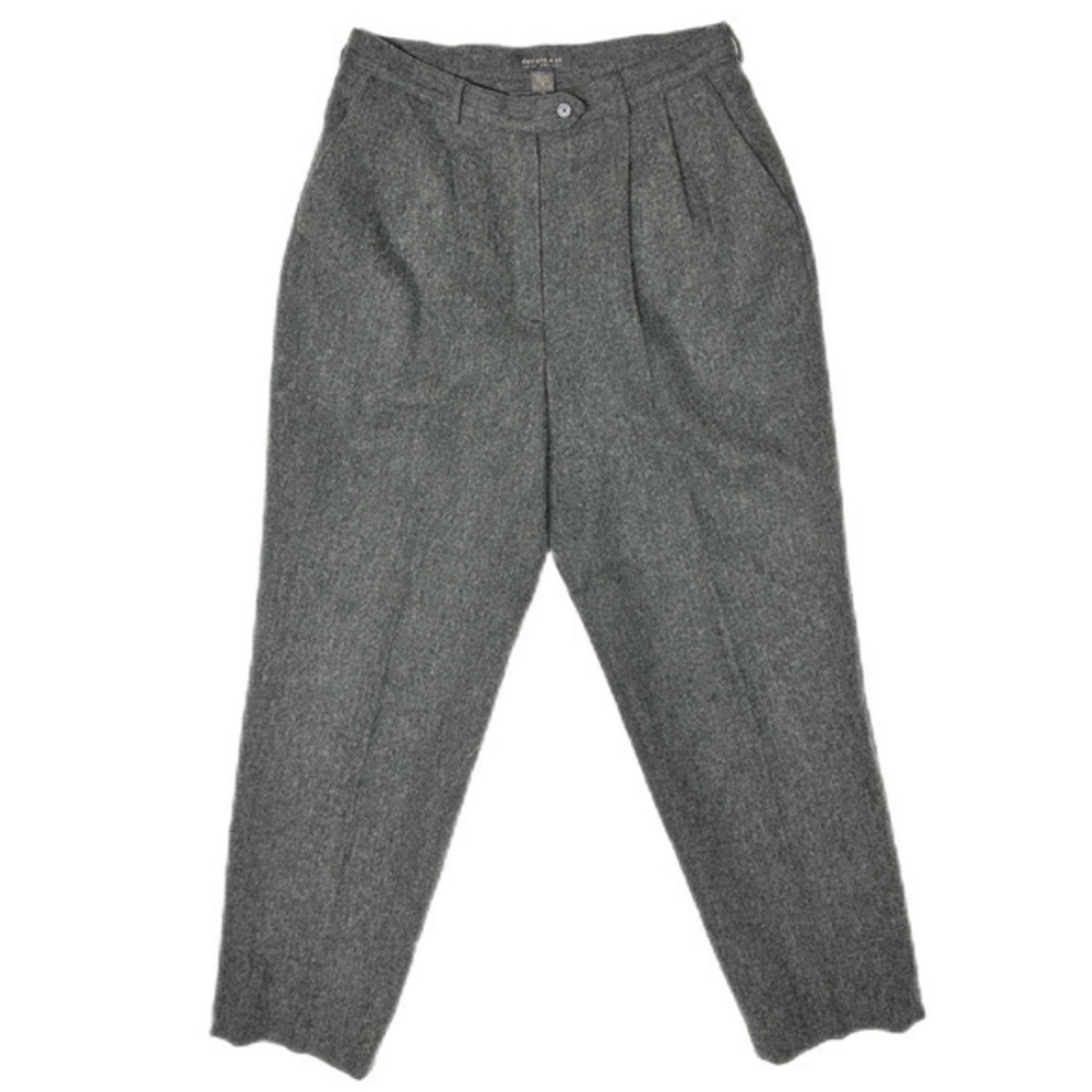 Lane Bryant Designs & Co Gray 100% Wool Pleated Waist Trouser Pants Lined 14